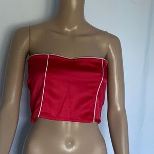 Forever 21 Red woven‎ Top Bustie Red Womens Size S